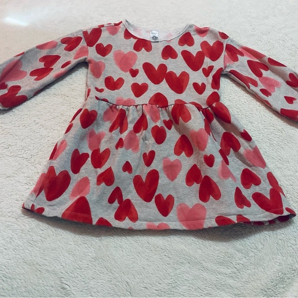 Carter's Gray Dress with Red and Pink Hearts - Picture 2 of 3